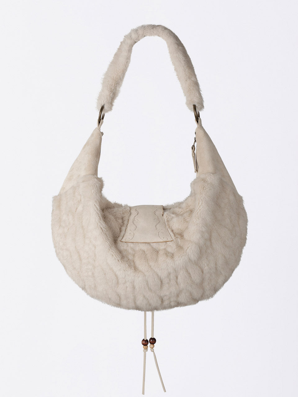 Horseshoe Fur Bag Ivory