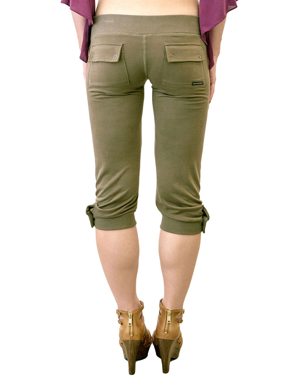 Jersey Capri Pants Khaki