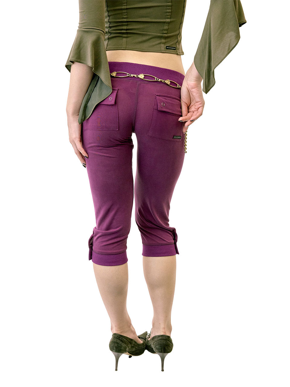 Jersey Capri Pants Plum