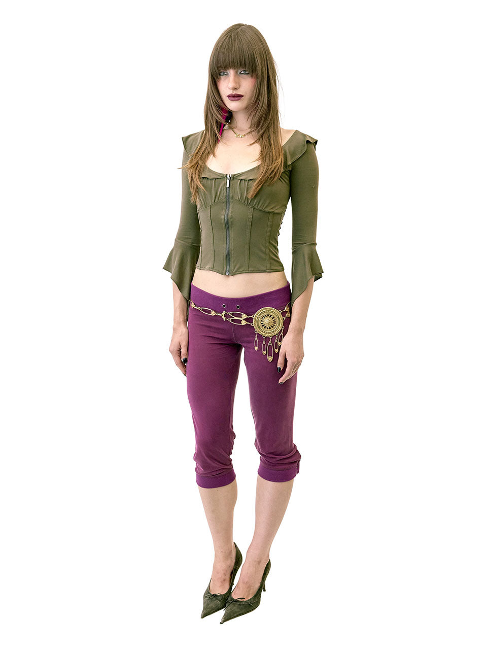 Jersey Capri Pants Plum