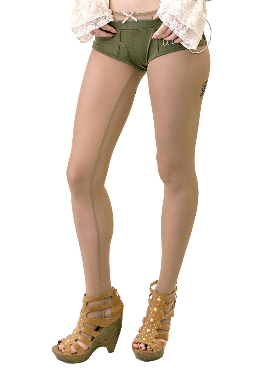 Jersey Micro Boy Shorts Khaki
