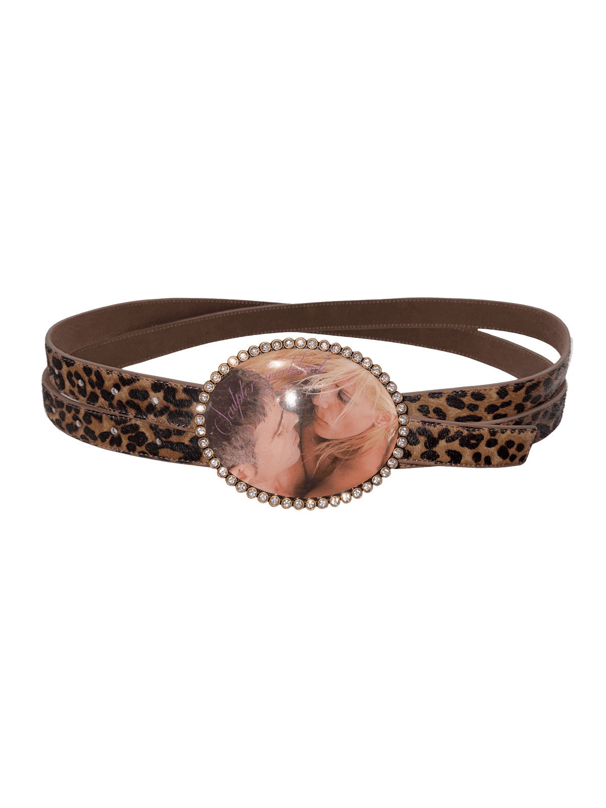 【予約商品】Jewel Hair On Buckle Belt Leopard