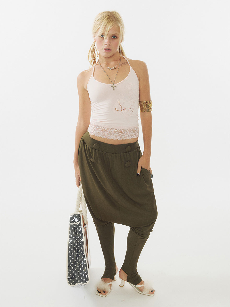Baggy Leggings Pants Khaki