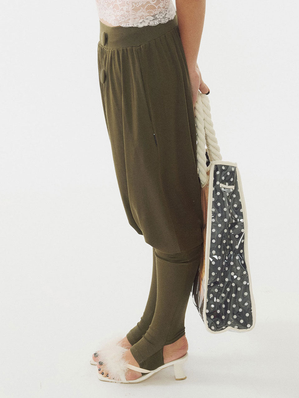 Baggy Leggings Pants Khaki