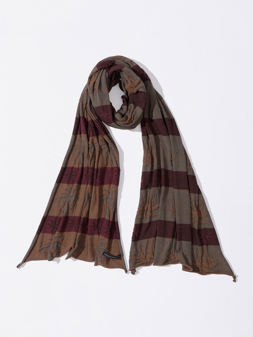 Striped Jacquard Scarf Khaki/Brown