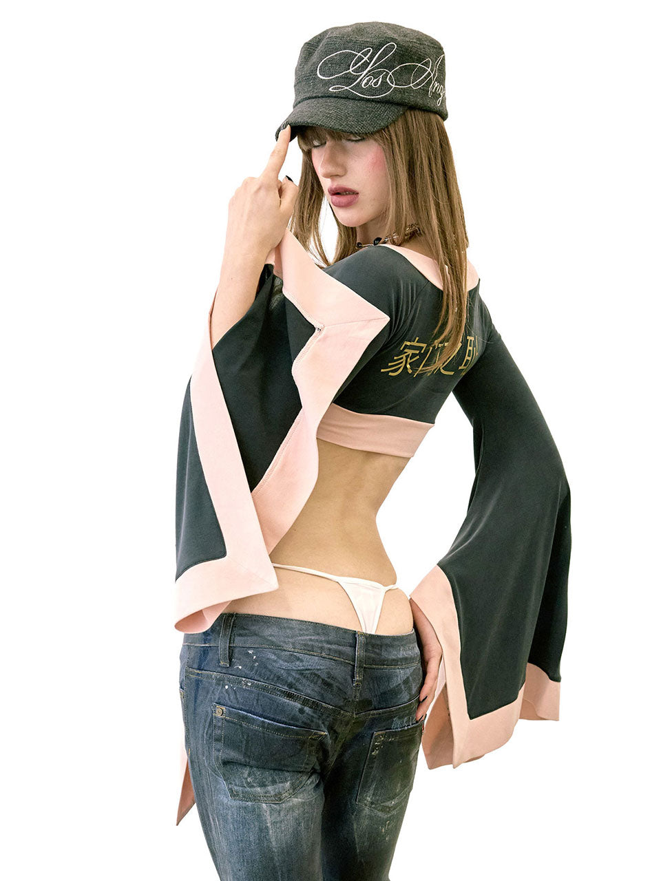 LA Girl Cap Plaid Black