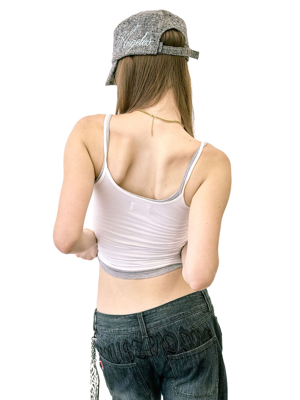 LA Girl Cap Plaid Gray