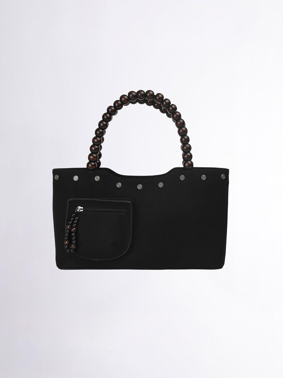 Zen Wood Beads Bag Black