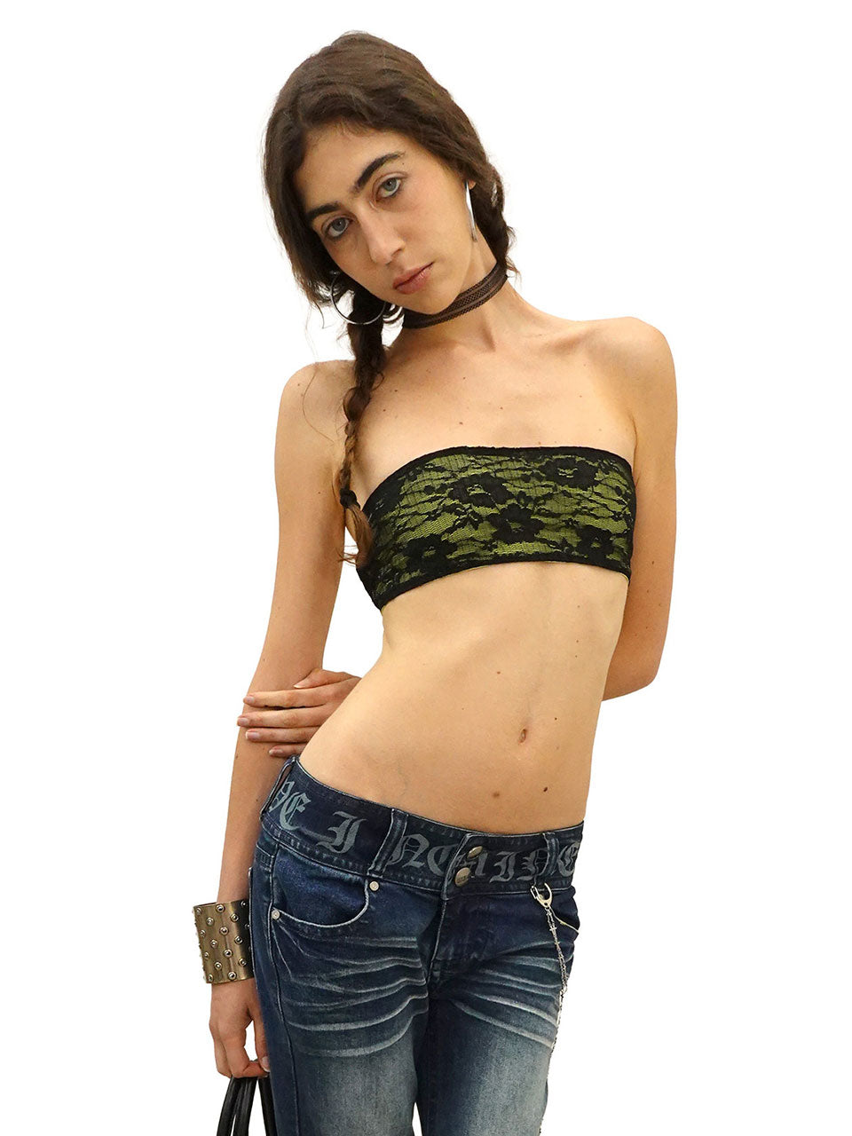 Lace Bandeau Top Black
