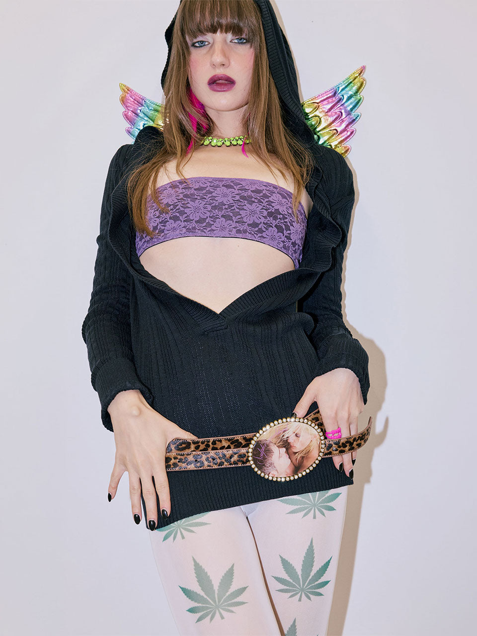 Lace Bandeau Top Ube Purple
