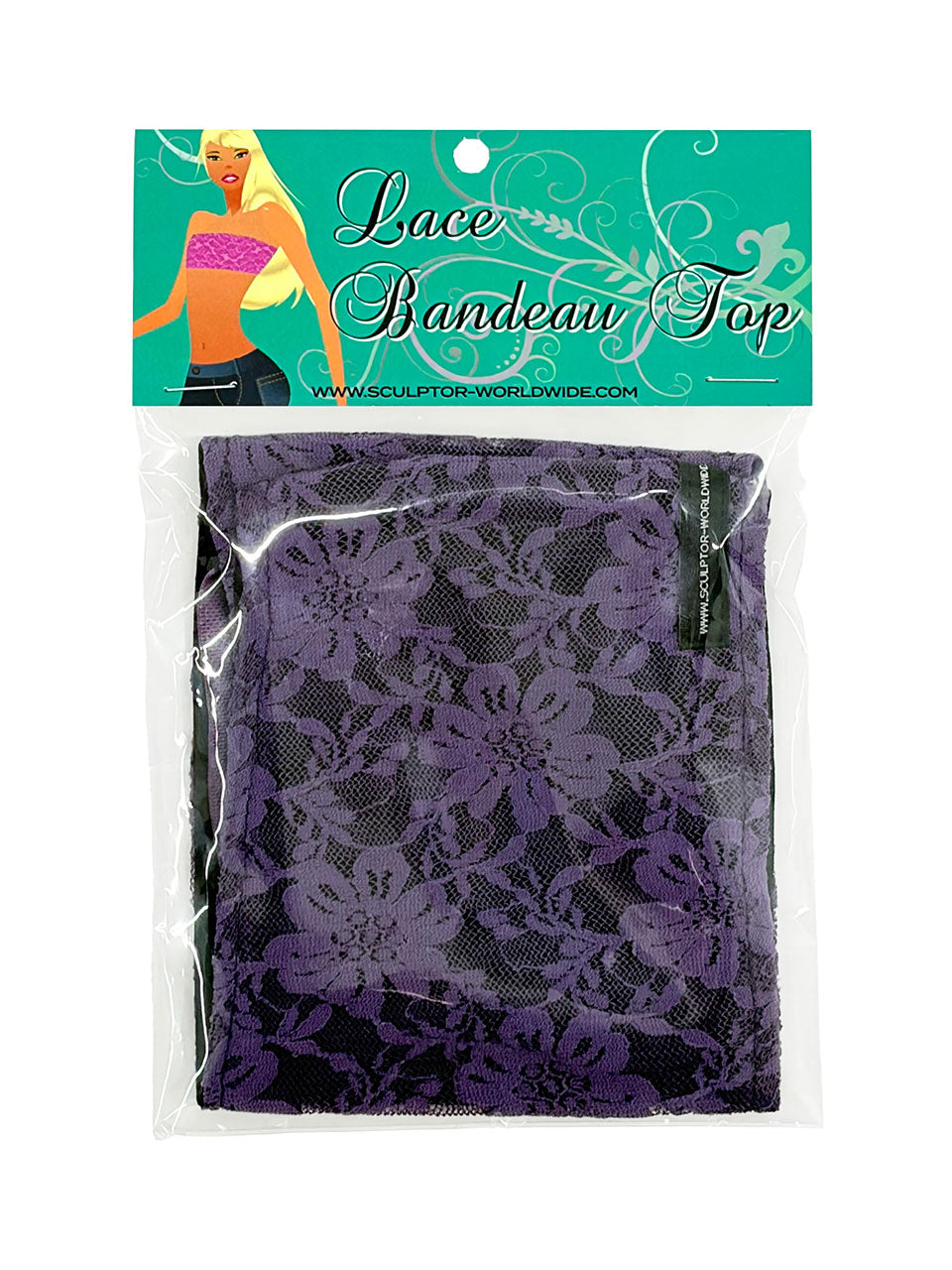 Lace Bandeau Top Ube Purple