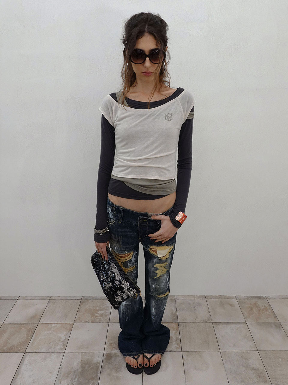 Lazy Layered Tee Light Khaki
