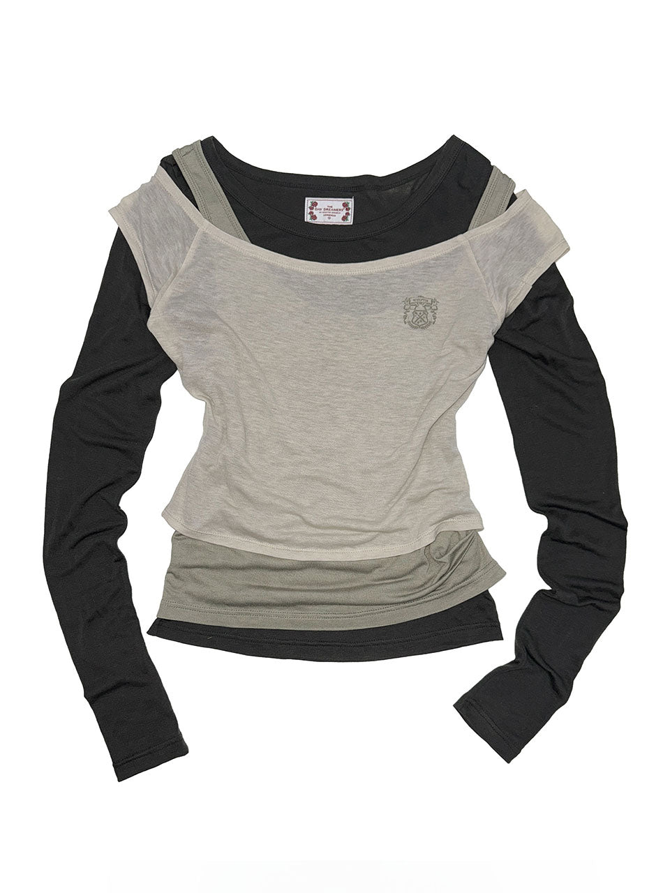 Lazy Layered Tee Light Khaki