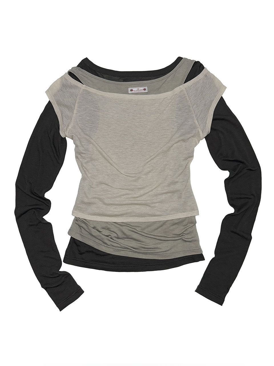 Lazy Layered Tee Light Khaki