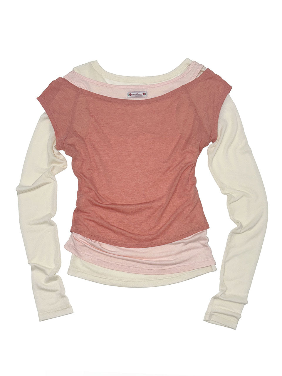 Lazy Layered Tee Salmon