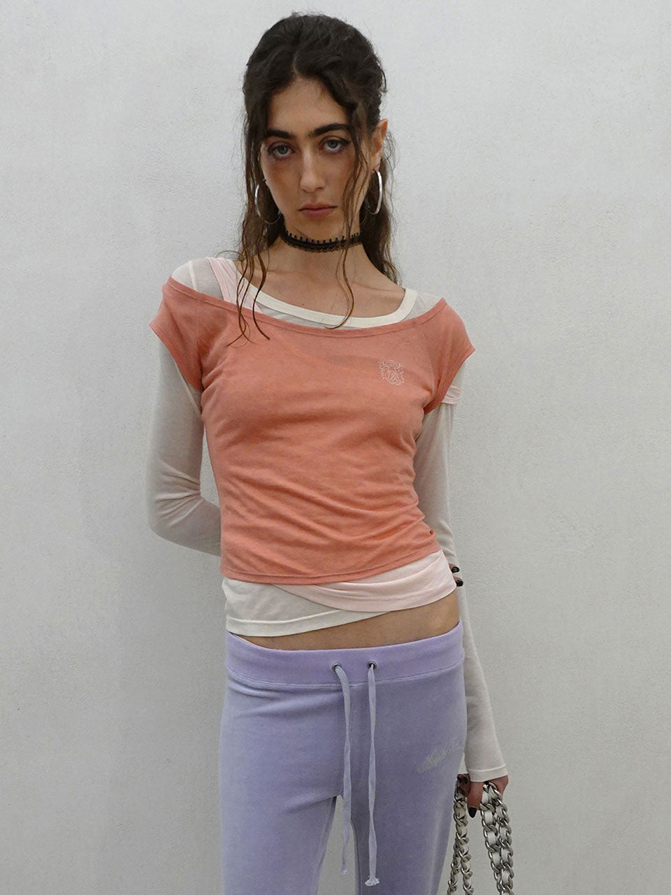 Lazy Layered Tee Salmon