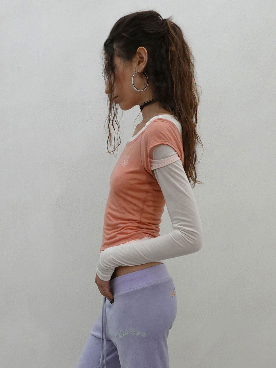 Lazy Layered Tee Salmon