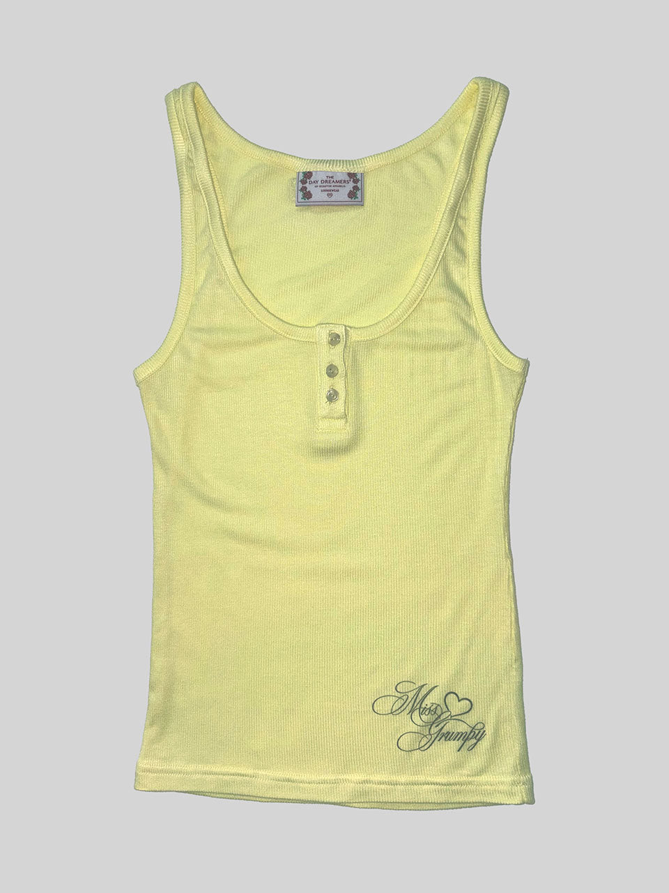 Miss Grumpy Button-Up Top Lemon