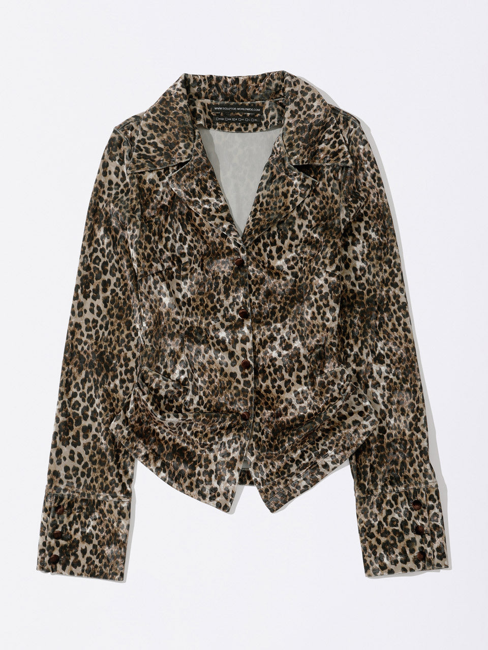 Velour Collar Shirt Leopard