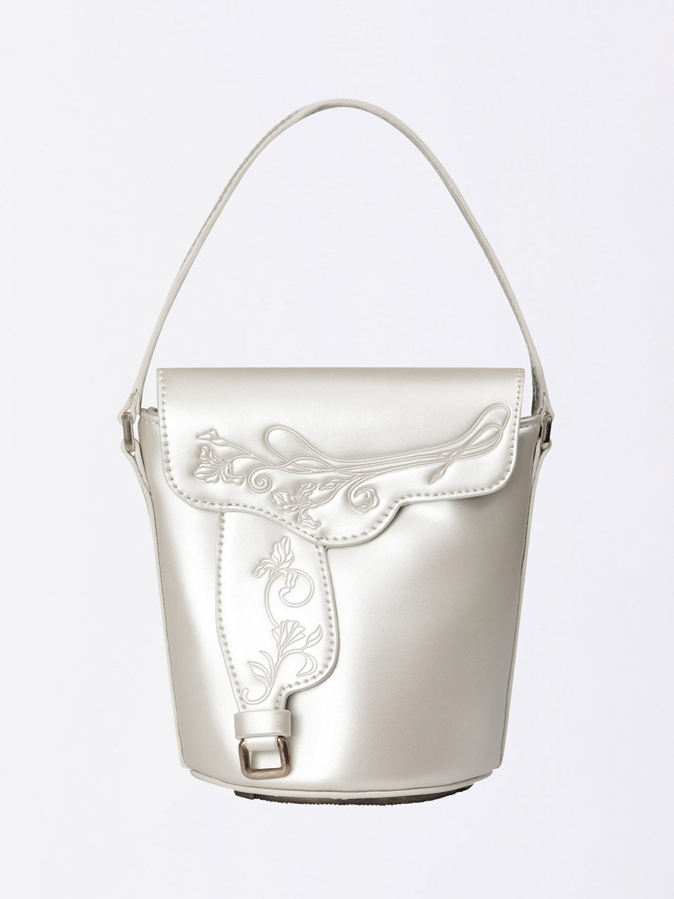 Saddle Bucket Bag Light Silver