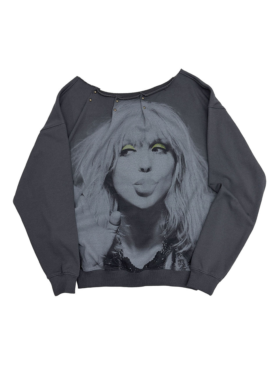 Love Pintuck Sweatshirt Charcoal