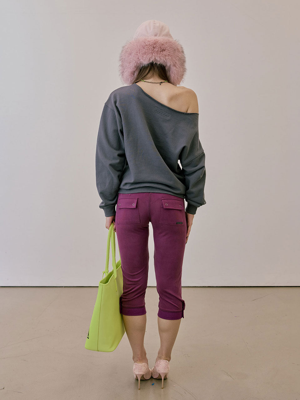 Love Pintuck Sweatshirt Charcoal