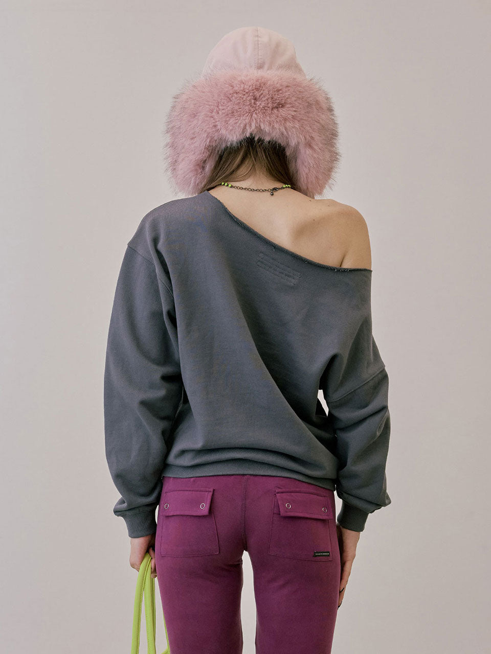 Love Pintuck Sweatshirt Charcoal