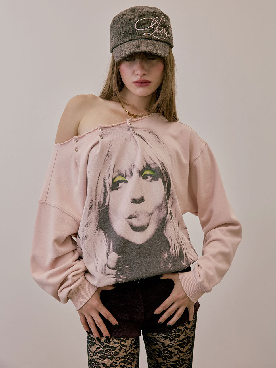 Love Pintuck Sweatshirt Pale Pink