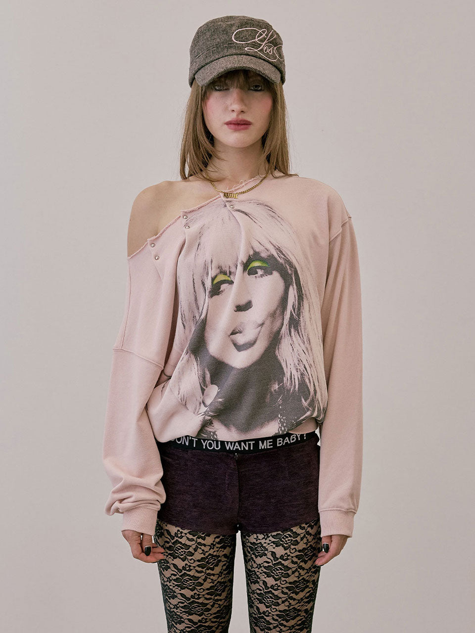 Love Pintuck Sweatshirt Pale Pink