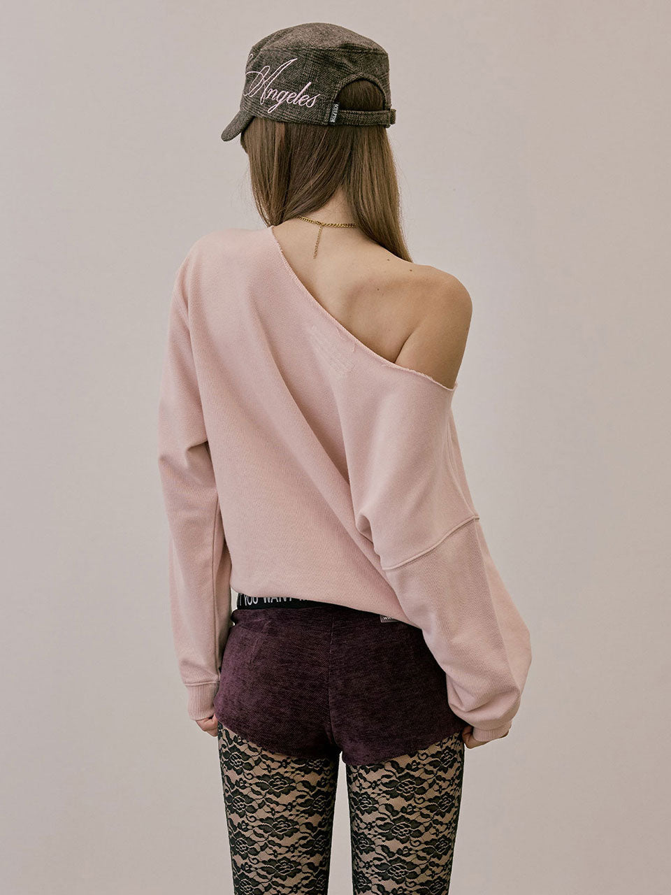 Love Pintuck Sweatshirt Pale Pink