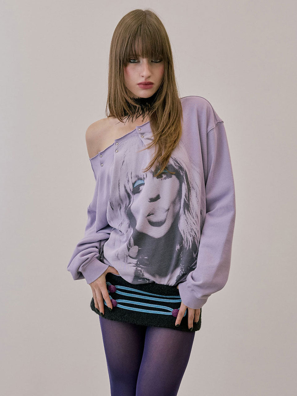 Love Pintuck Sweatshirt Ube Purple