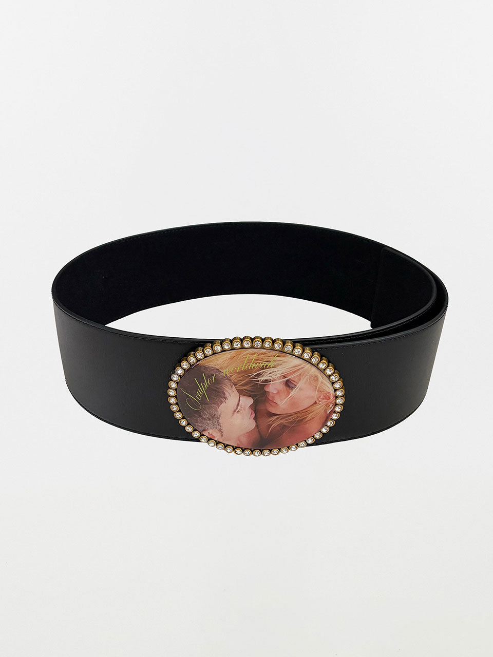 Jewel Buckle Belt Matt Black