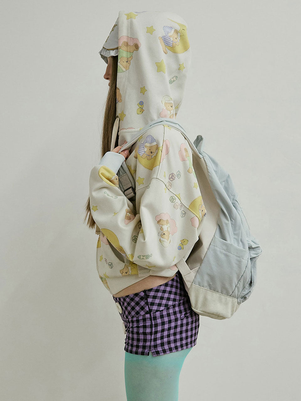 Grumpy Girl Nylon Backpack Matt Sage