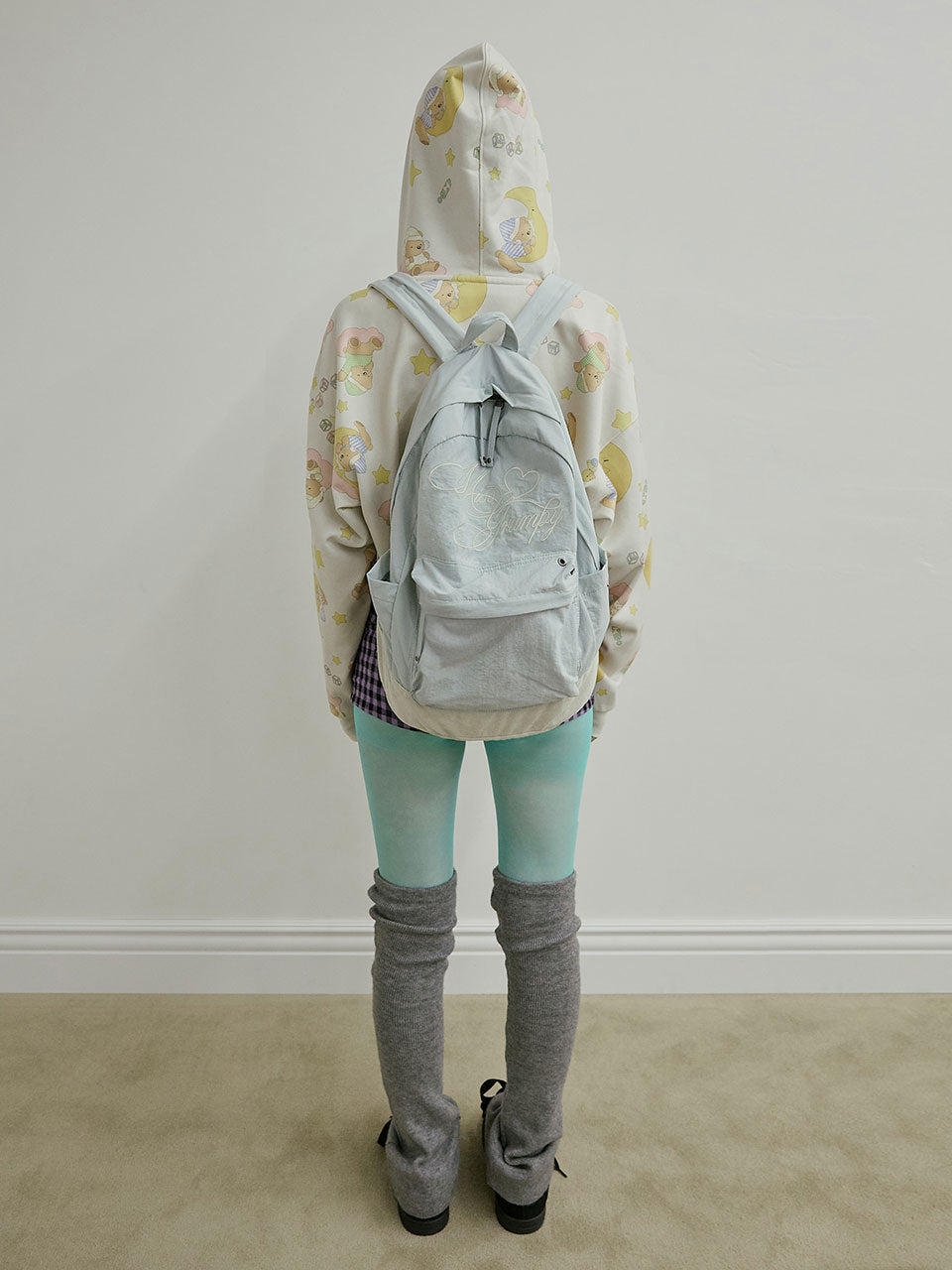 Grumpy Girl Nylon Backpack Matt Sage