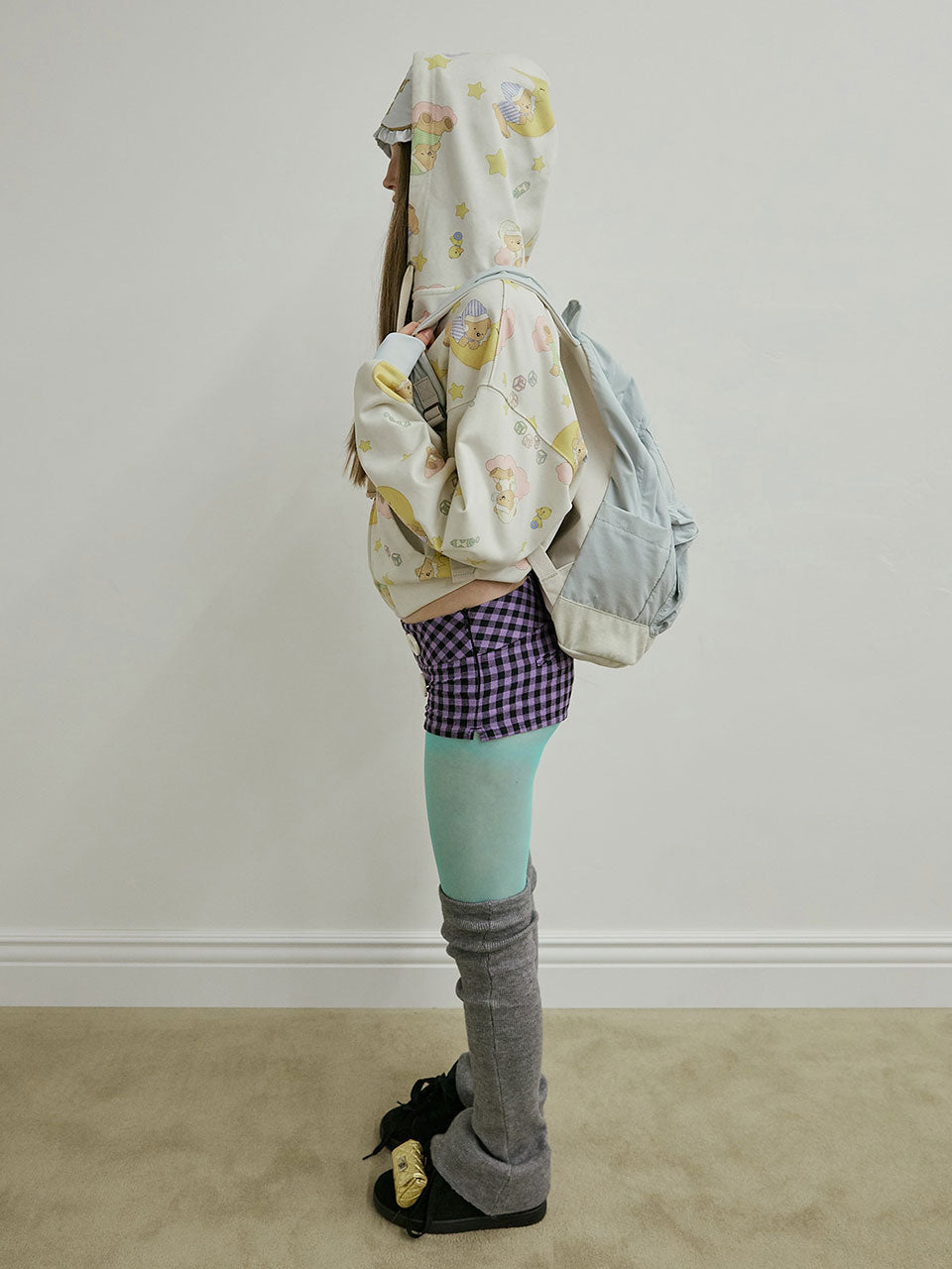 Grumpy Girl Nylon Backpack Matt Sage
