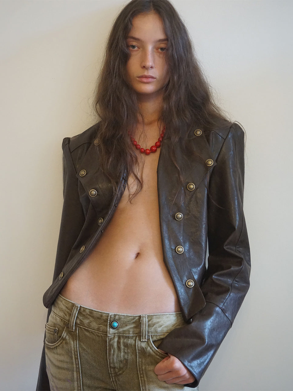 Napoleon Eco Leather Jacket Matte Brown