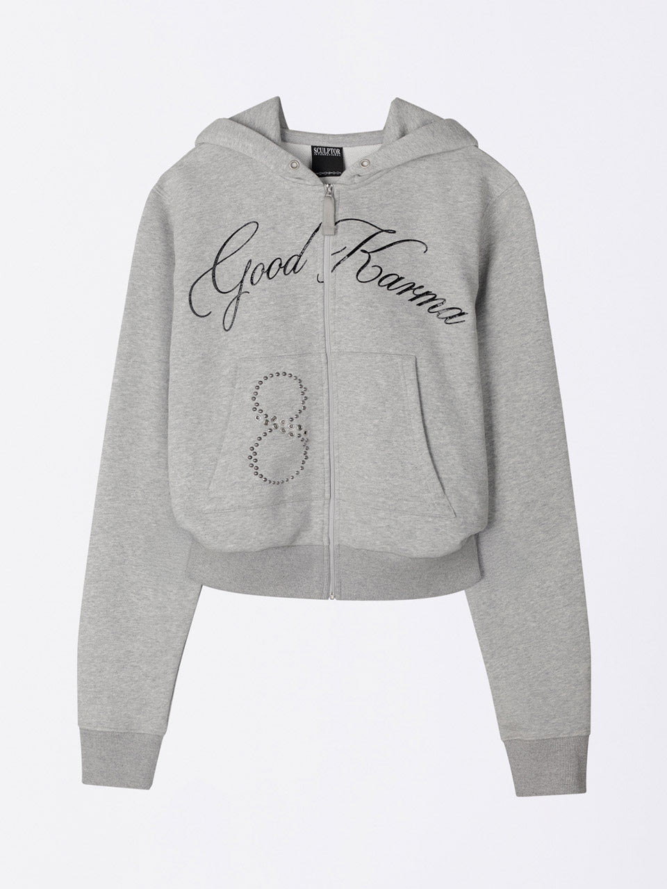 Karma Hooded Zip-Up Melange Gray