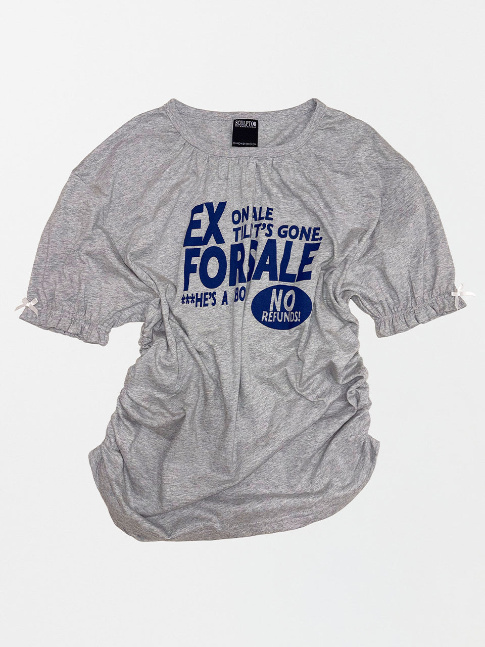 Garage Shirring Tee Melange Gray