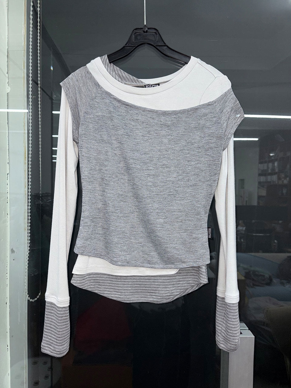 Lazy Layered Tee Melange Gray