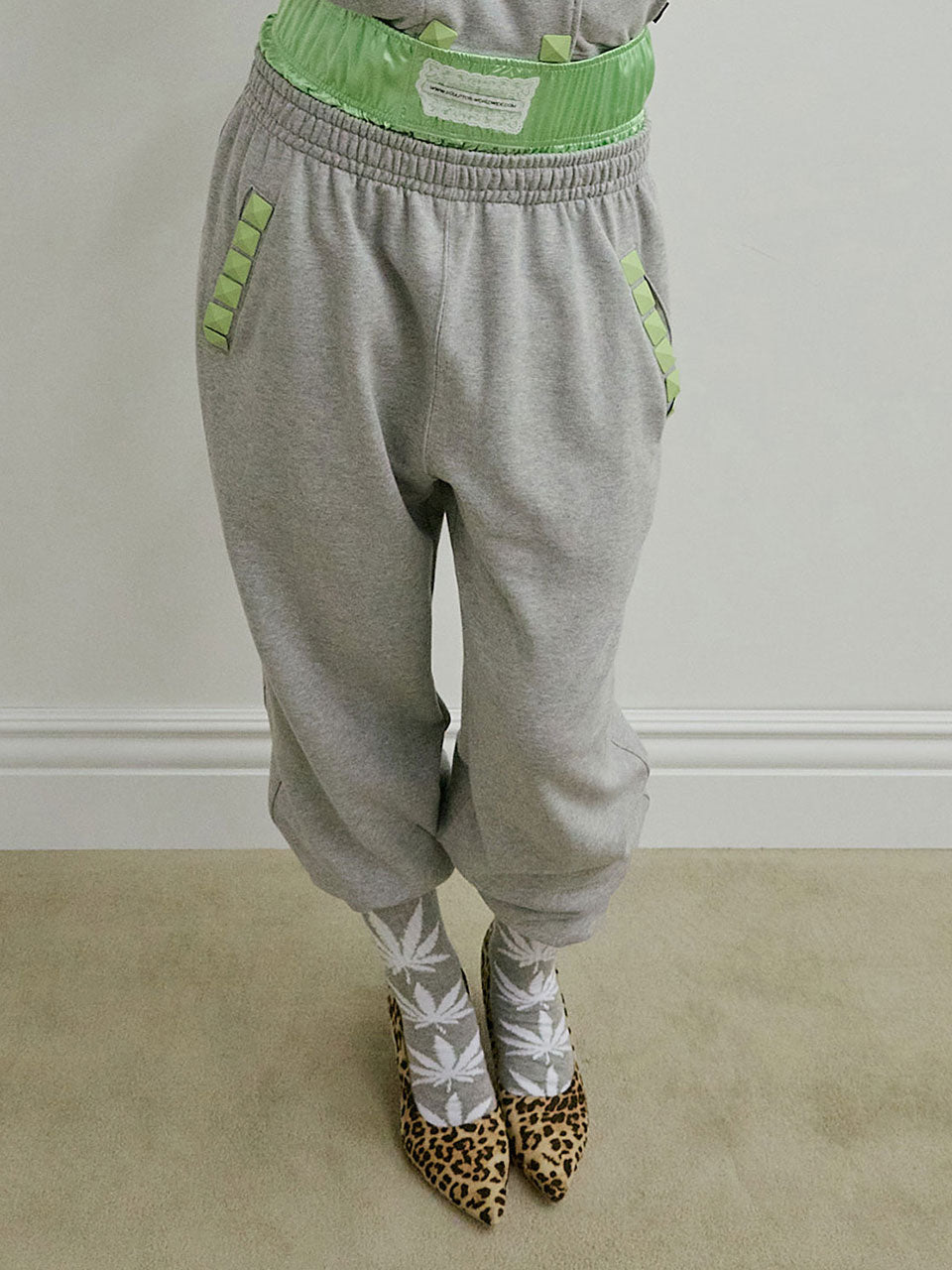 Napoleon Stud Sweatpants Melange Gray