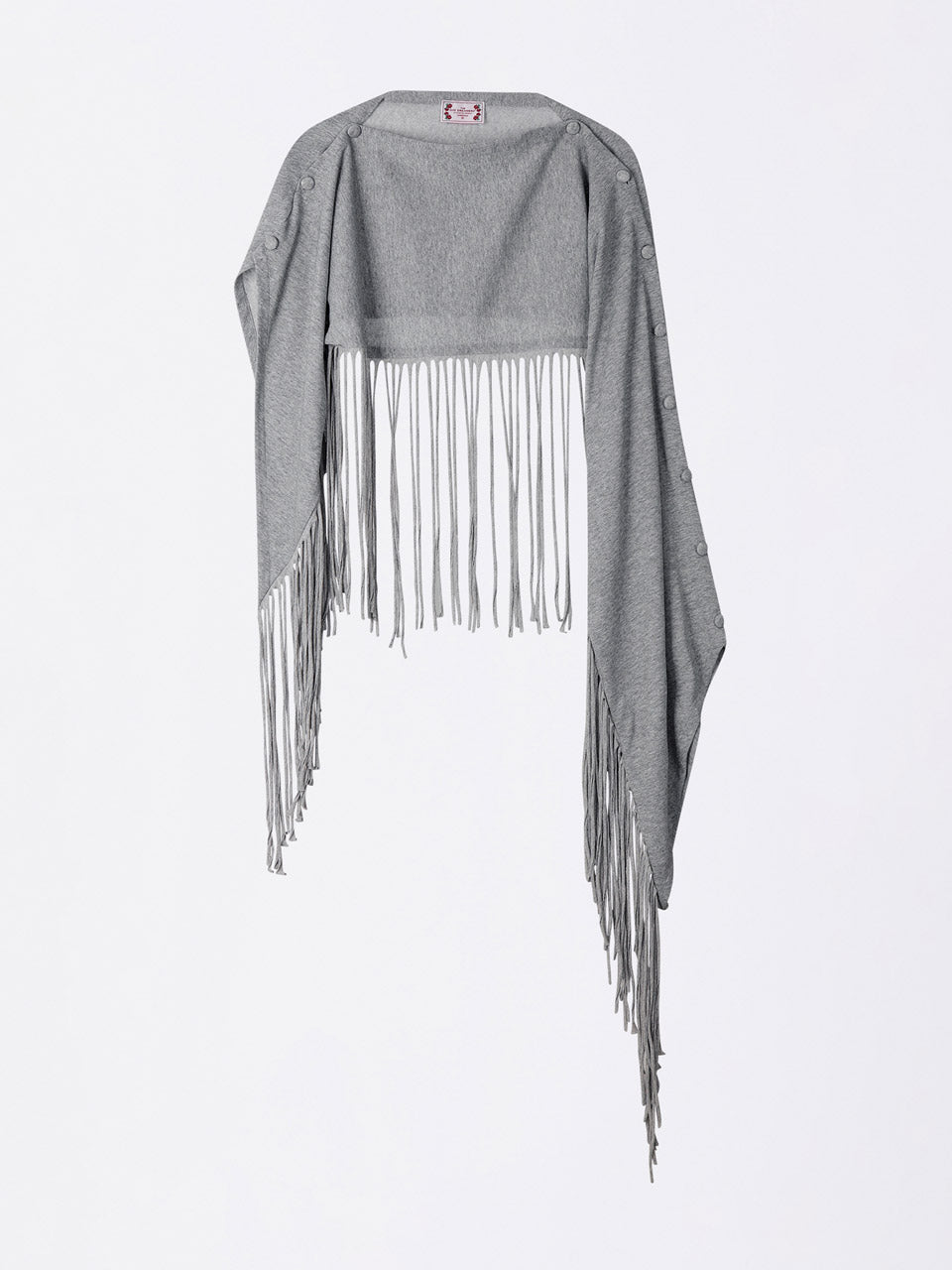 Versatile Fringe Cape Melange Gray