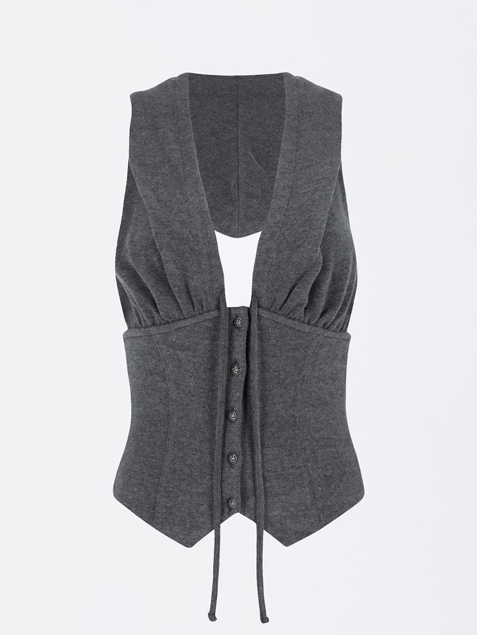 Classic Sleeveless Hoodie Melange Gray