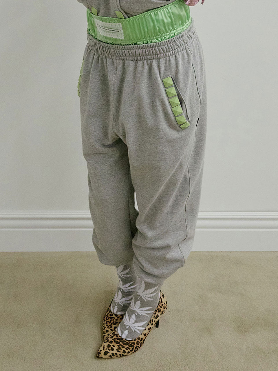 Napoleon Stud Sweatpants Melange Gray