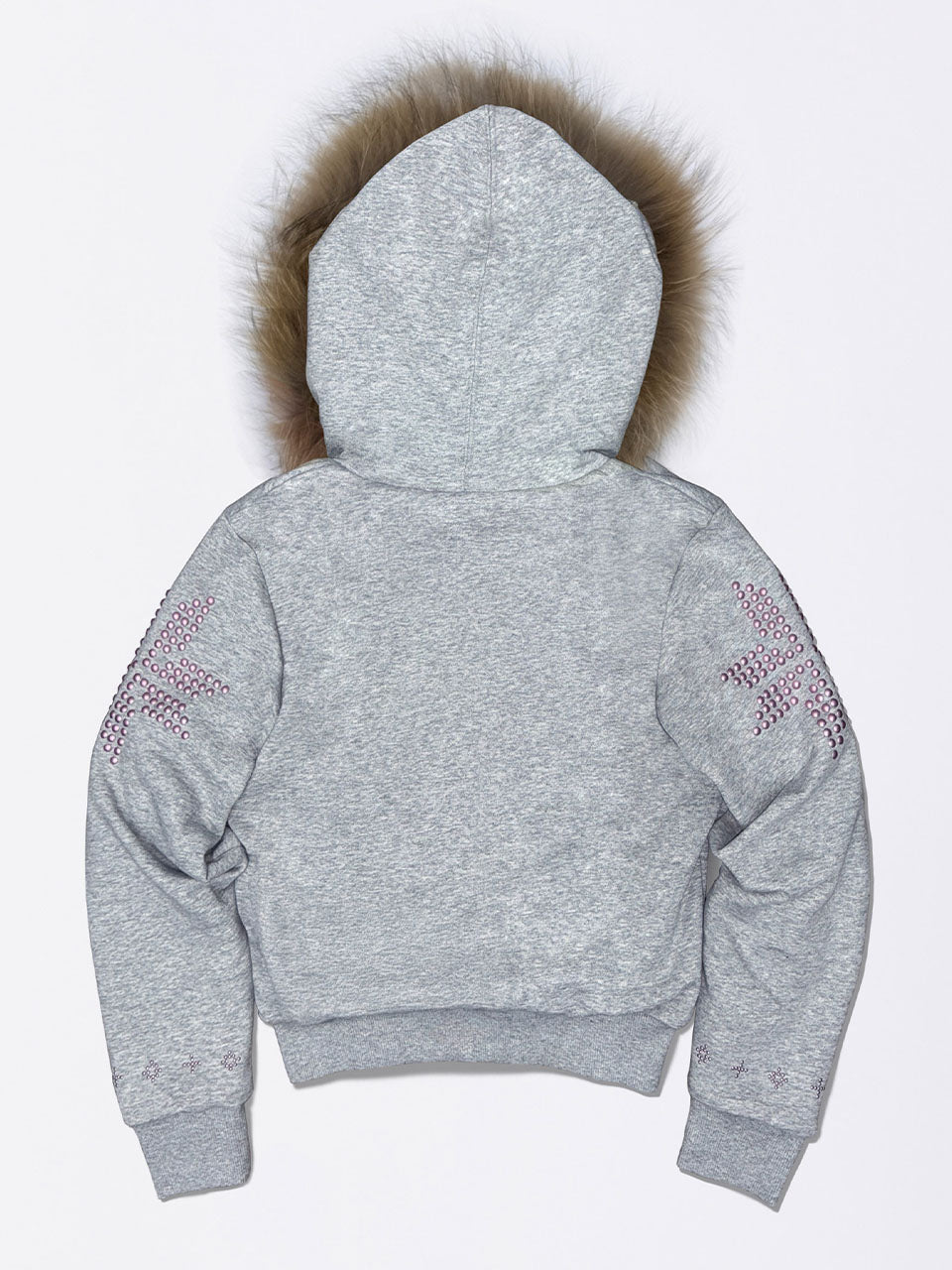 【10月上旬お届け予定】Fur Trimming Hooded Zip-Up Melange Gray