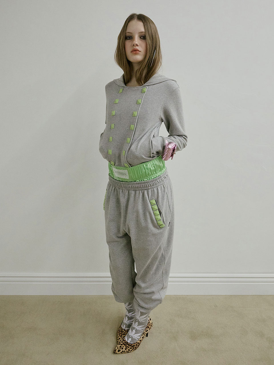 Napoleon Stud Sweatpants Melange Gray