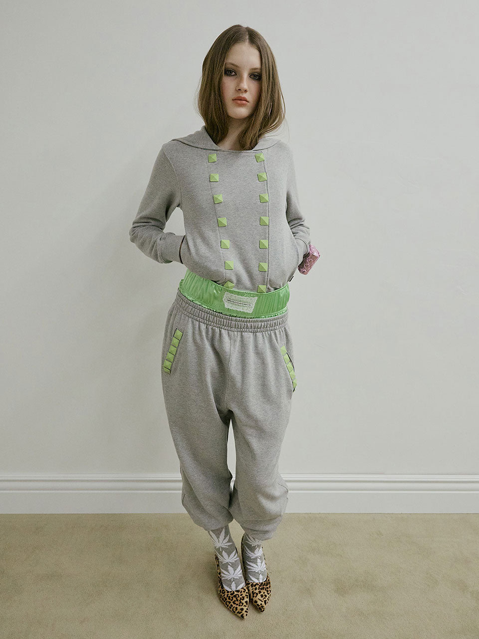 Napoleon Stud Hoodie Melange Gray – SCULPTOR JAPAN