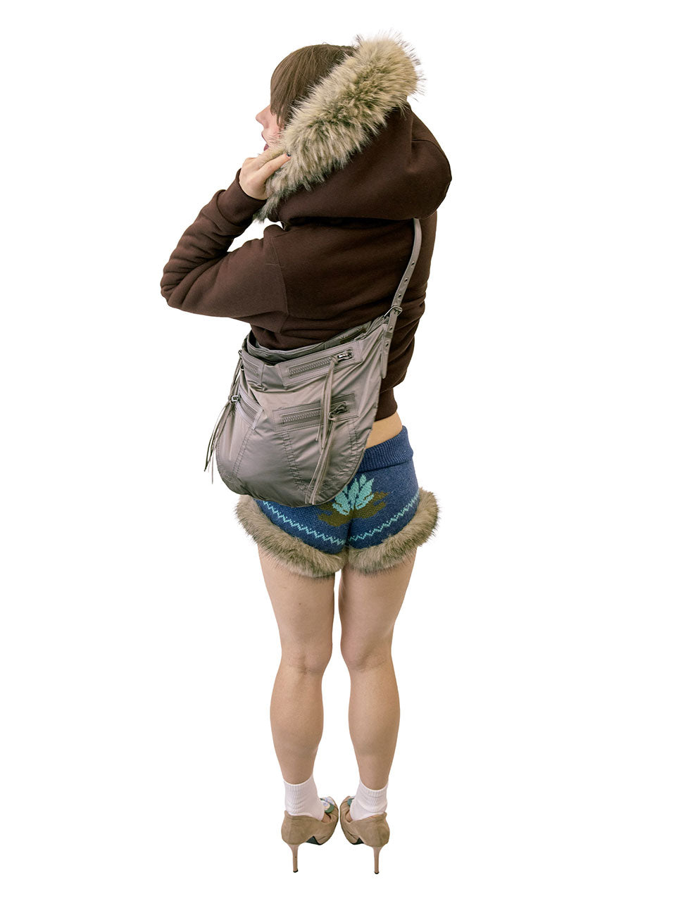 Metallic Hobo Bag Gun Metal