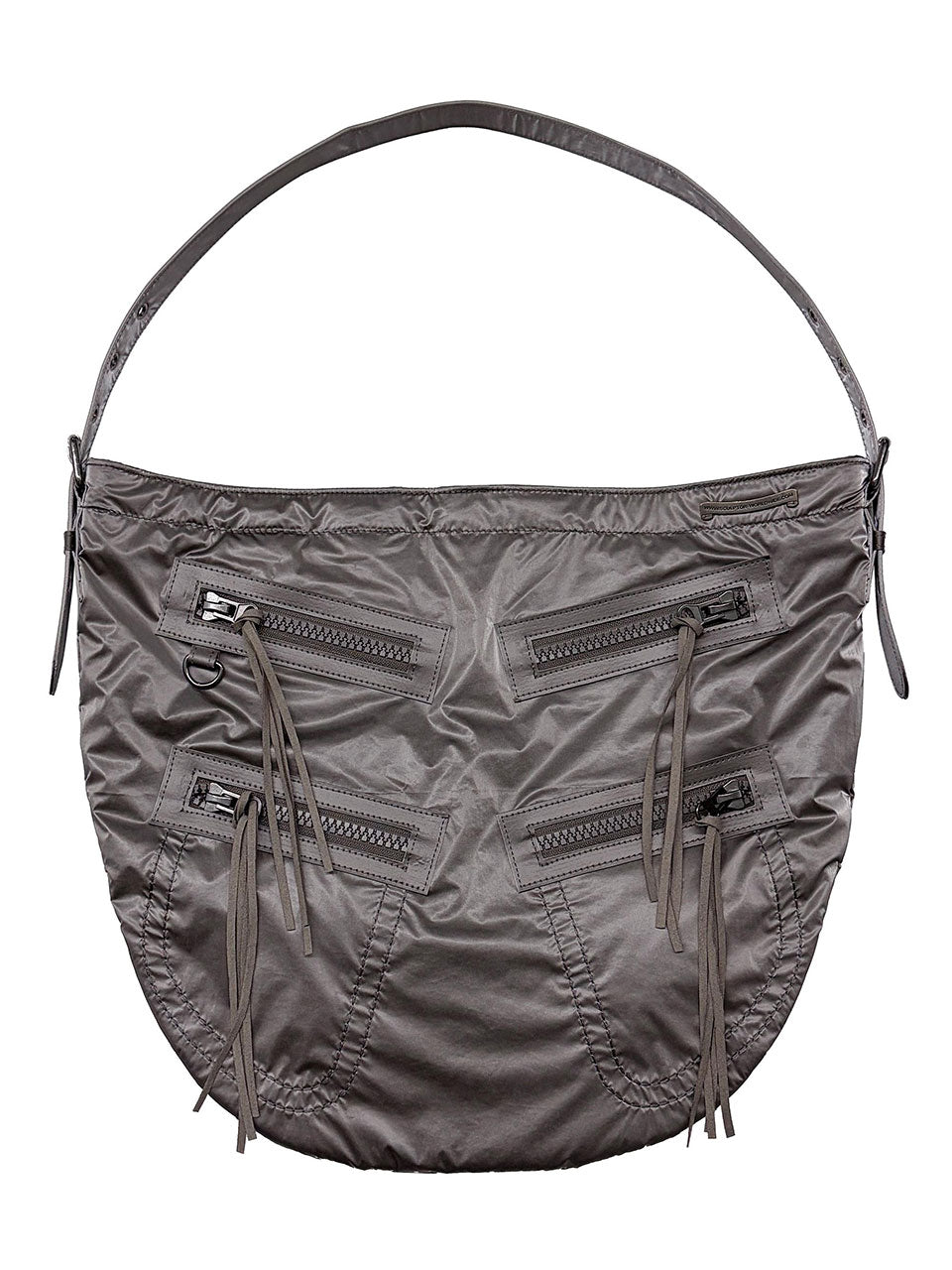 Metallic Hobo Bag Gun Metal