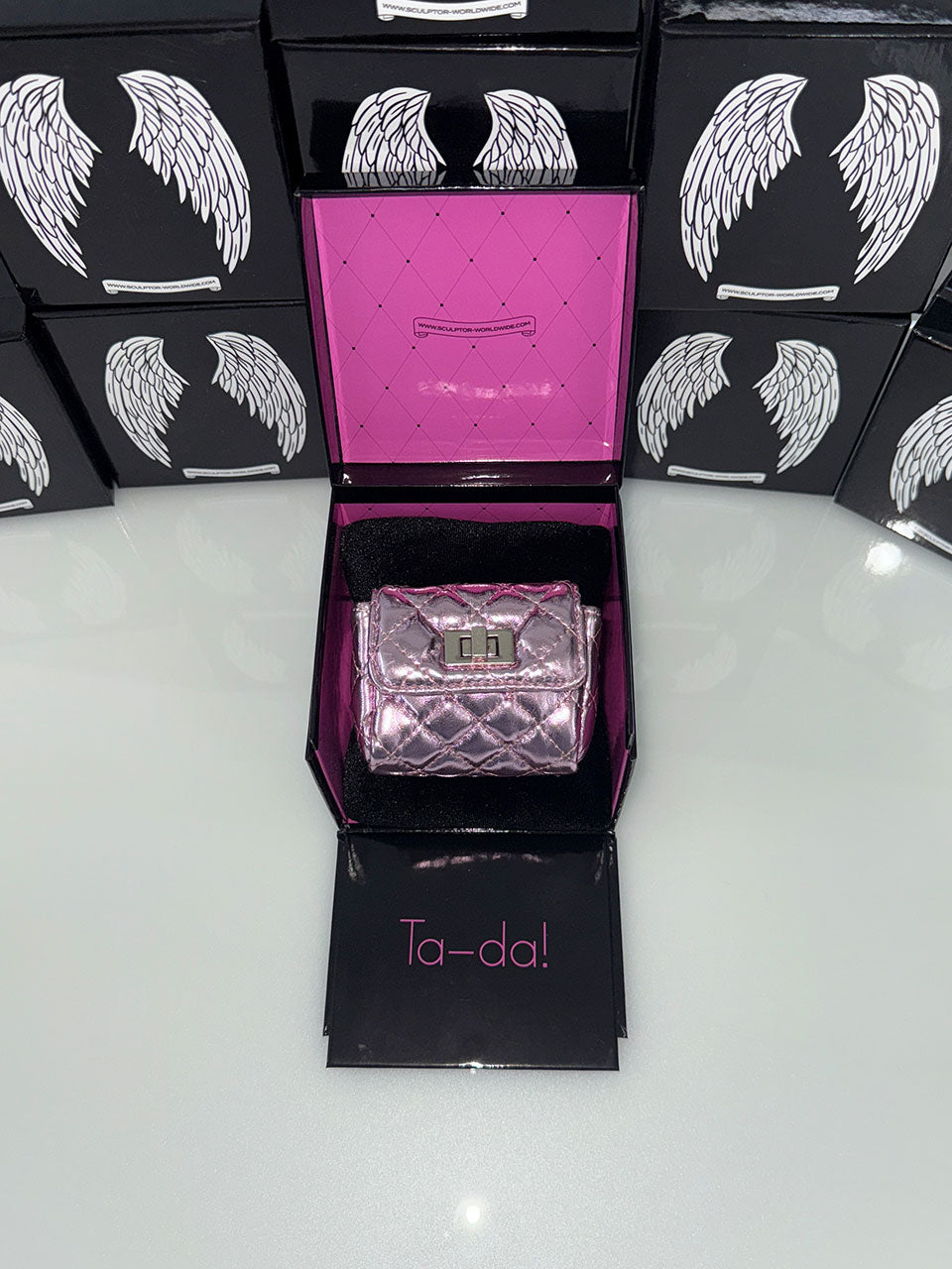 I Coin Purse Metallic Pink