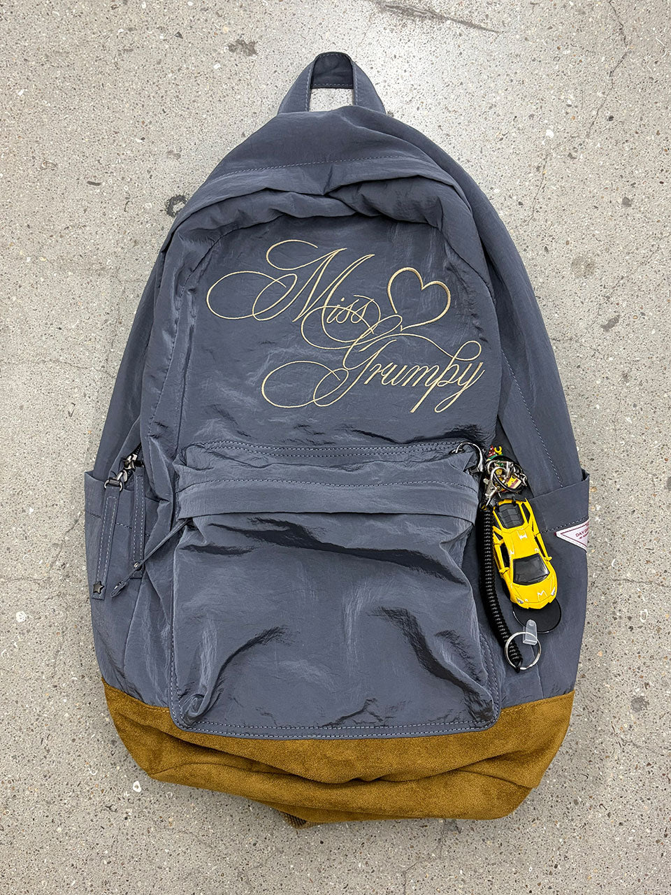Grumpy Girl Nylon Backpack Metallic Navy